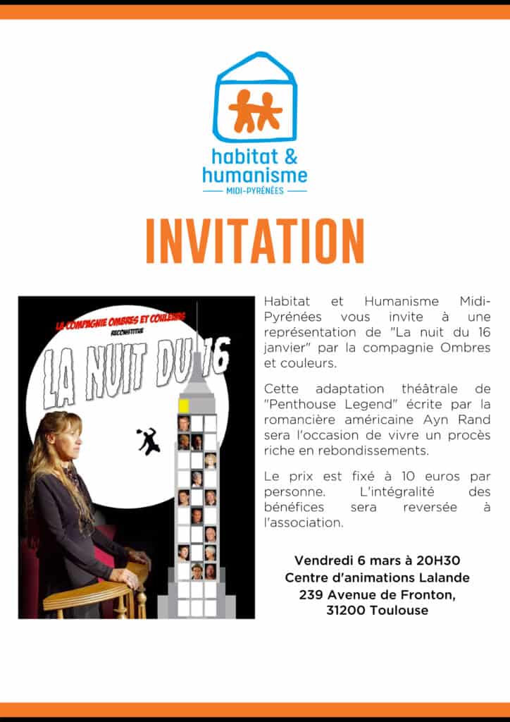 Invitation 6 Mars 2020 théâtre HH MP