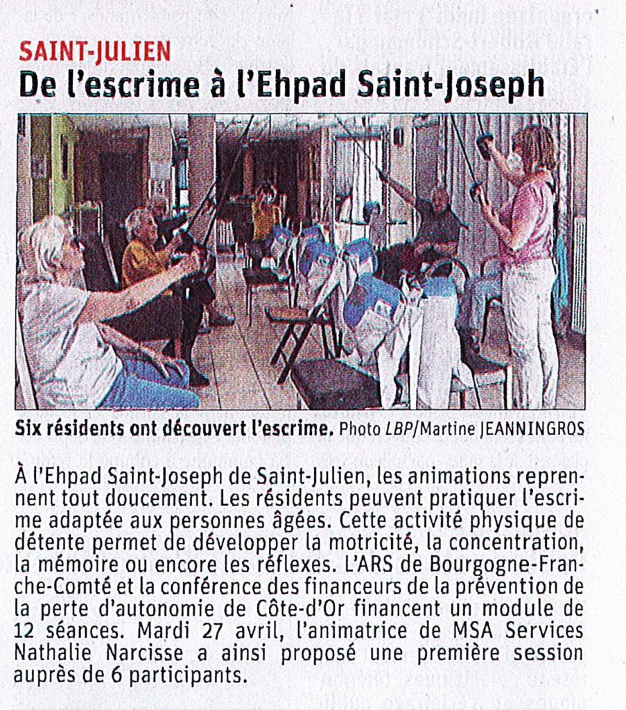 Presse De L'escrime à L'ehpad Saint Joseph 1