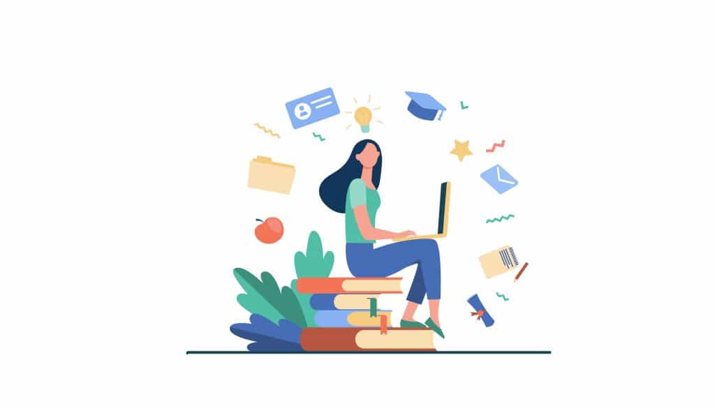 Student With Laptop Studying On Online Course