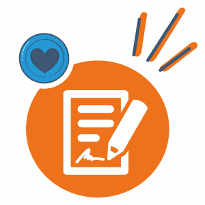 Contrat Signé Graphique Orange