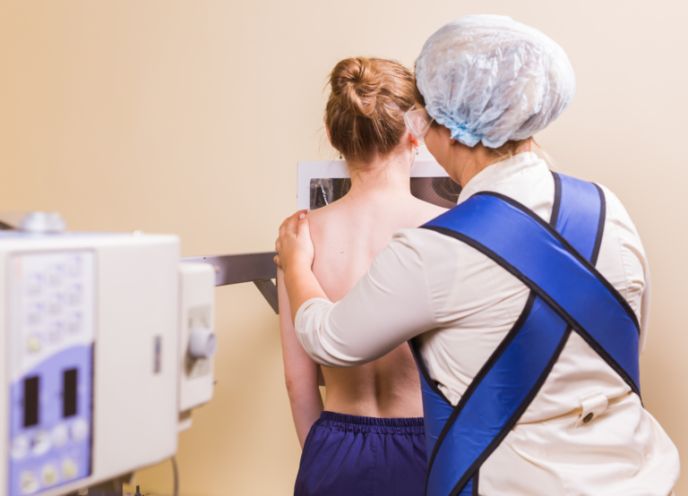Female Nurse Preparing Patient For Chest X Ray In 2021 08 30 00 59 13 Utc