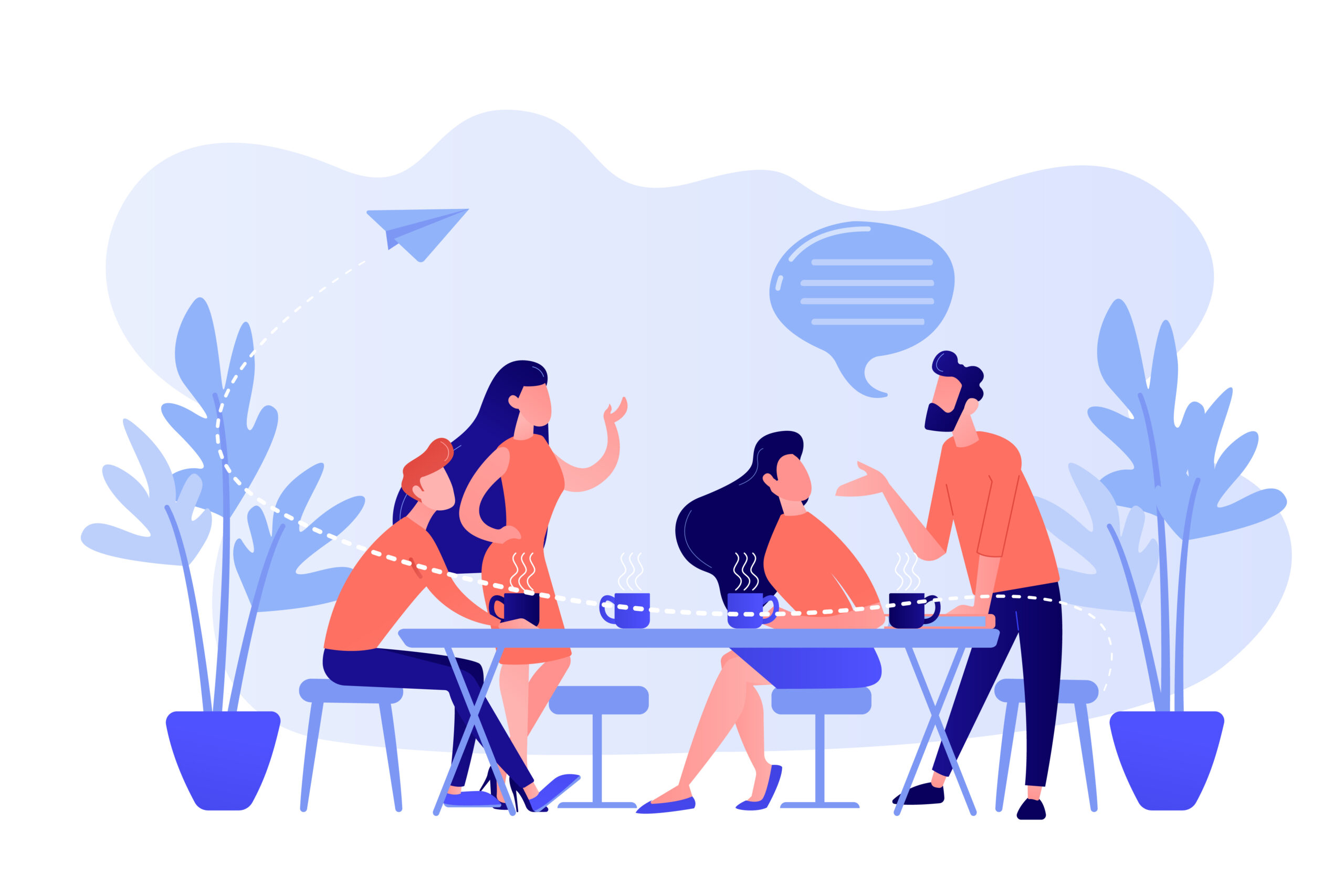 Friends Meeting Concept Vector Illustration.