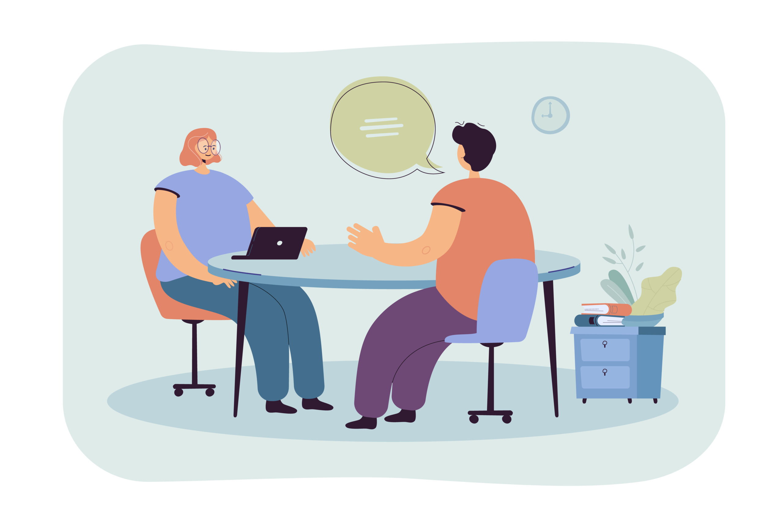 Hr Manager Talking With Candidate At Job Interview